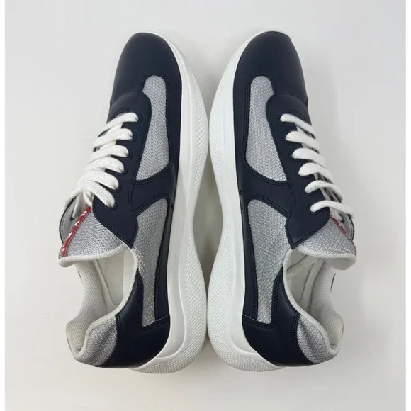 Prada Americas Cup Leather Sneaker Navy Size 9 US 8 Prada